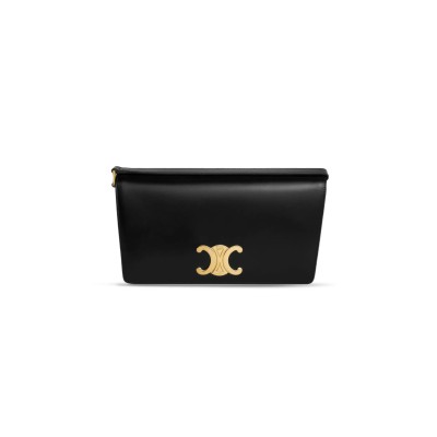 CELINE SHOULDER BAG IN TRAPEZE TRIOMPHE SHINY CALFSKIN 199283BF4.38NO (26.2*14.5*2cm)